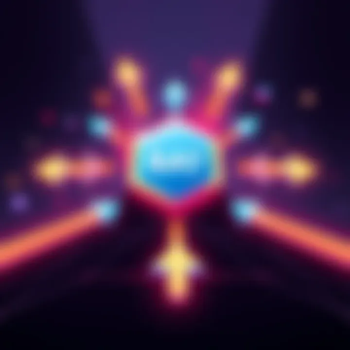 Illustration showing the BAT logo with arrows pointing towards updates and features, symbolizing growth and progress for the platform.