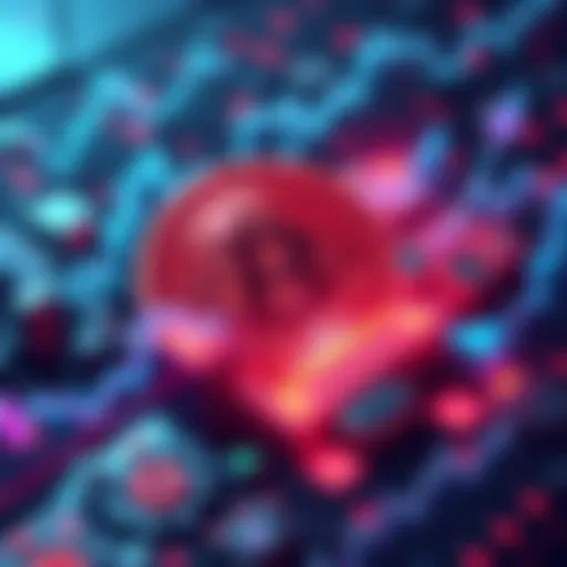 Illustration showing BCH coin overtaking ADA coin with a graph indicating market growth during a downturn.