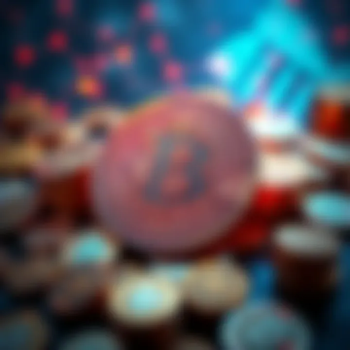 Graphic of the BCH symbol surrounded by coins and digital elements, illustrating its role in a modern financial system