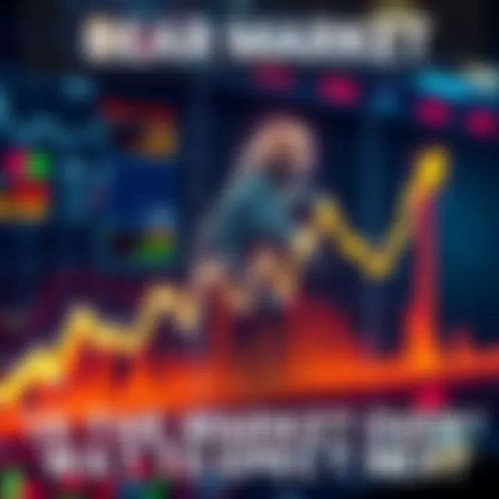 Graph showing an upward trend in stock market prices with bullish indicators