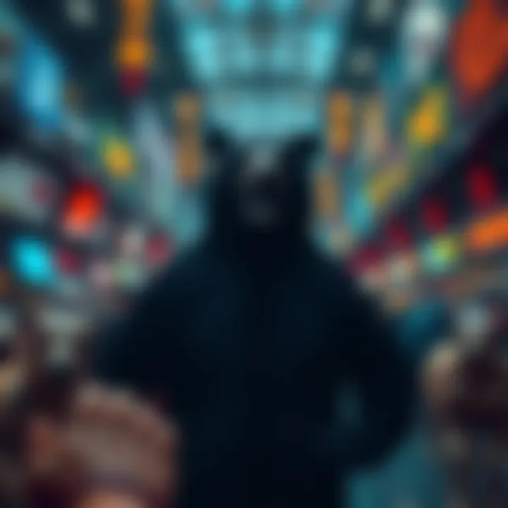 A bear symbol representing the $BlackBear community standing confidently in a market filled with bullish symbols.