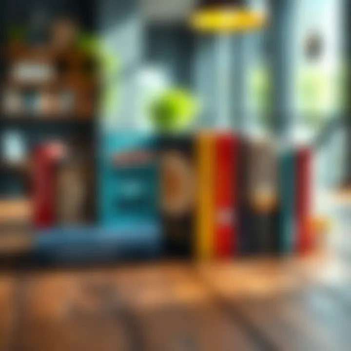 A selection of beginner-friendly books on decentralized finance displayed on a wooden table with a coffee cup in the background.