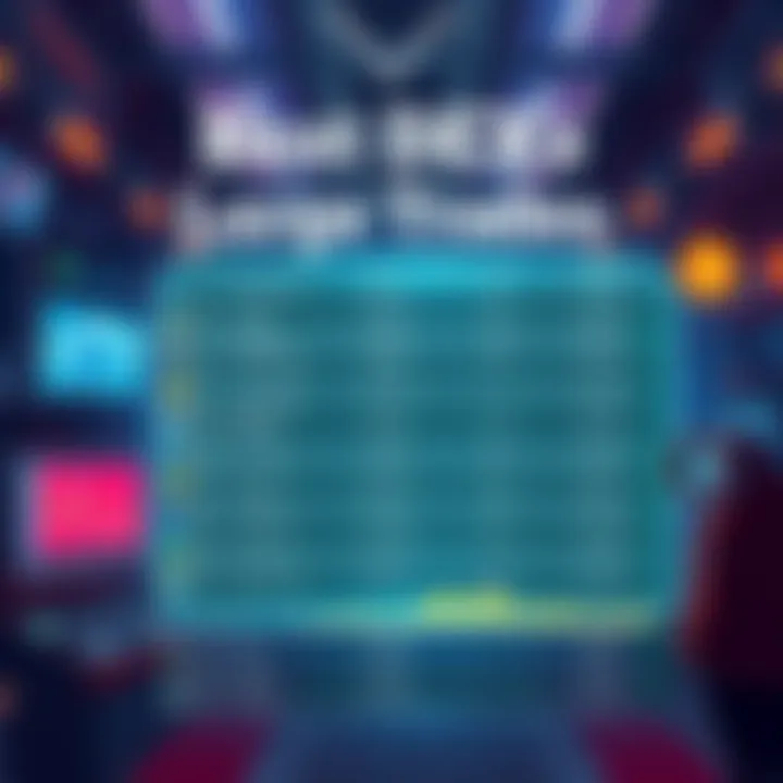 A comparison chart showing top decentralized exchanges with rates for trades over $10,000