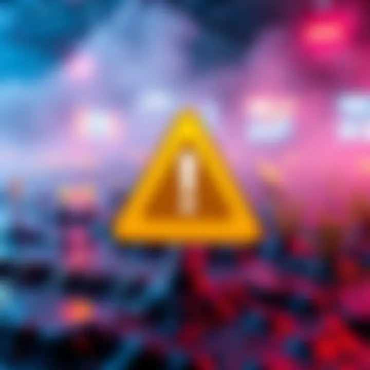 Visual representation of a digital currency farming pool with an overlay of a warning sign, illustrating the recent $720,000 exploit incident.