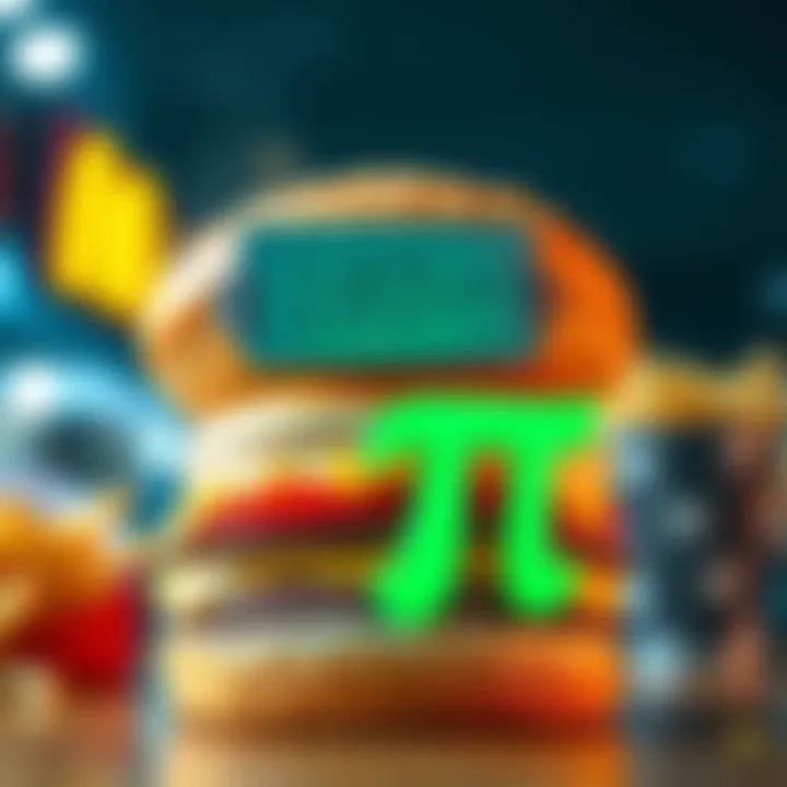 Big Mac Meal Pricing in Pi A visual of a Big Mac meal with a price tag showing 180-200 pi, symbolizing unconventional currency.