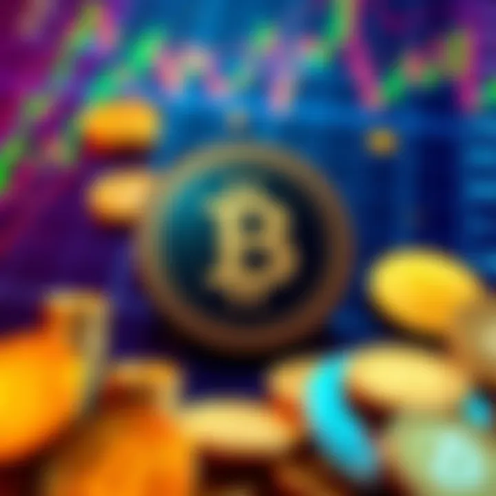 The Binance logo surrounded by digital coins and graphs representing cryptocurrency values, highlighting concerns about compliance and money laundering.