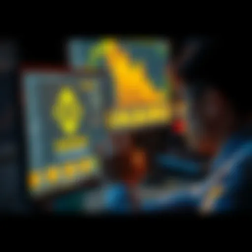 A person looking at a computer screen with Binance logo and HBAR symbol, expressing concern over the suspension.
