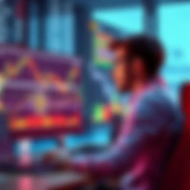 A person analyzing trading charts on a computer screen with Binance logo, showing strategies for investment growth.