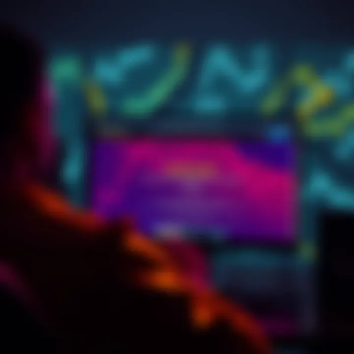 A person looking at a computer screen showing Binance's homepage with a message about paused withdrawals. The atmosphere shows concern and confusion.