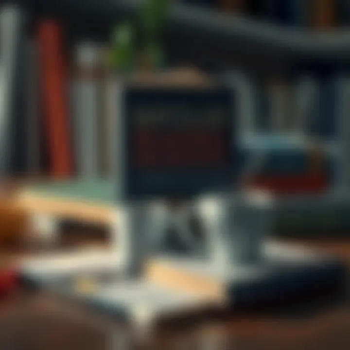 A cozy scene featuring an array of books about bipolar disorder, depression, and ADHD, alongside a steaming coffee mug.