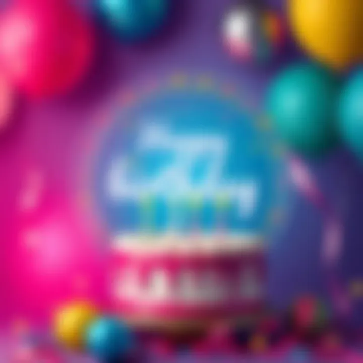 A colorful birthday badge featuring a cake and balloons to celebrate personal milestones.