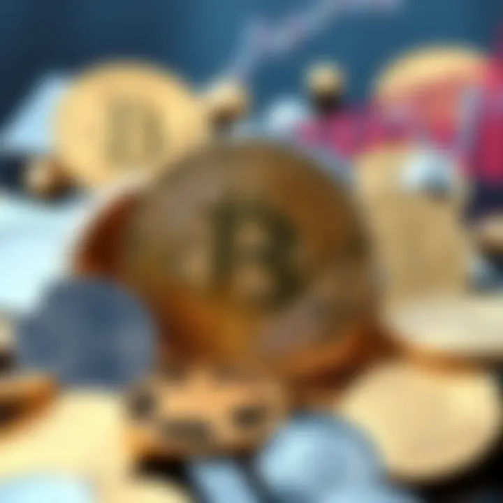 A visual representation of Bitcoin with a question mark, surrounded by various altcoins, depicting the debate on crypto value
