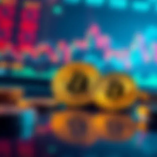 A visual representation of Bitcoin and altcoins prices, showing a decline in altcoins and stability in Bitcoin, with charts and graphs indicating market trends.