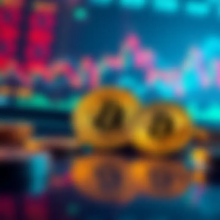 A visual representation of Bitcoin and altcoins prices, showing a decline in altcoins and stability in Bitcoin, with charts and graphs indicating market trends.