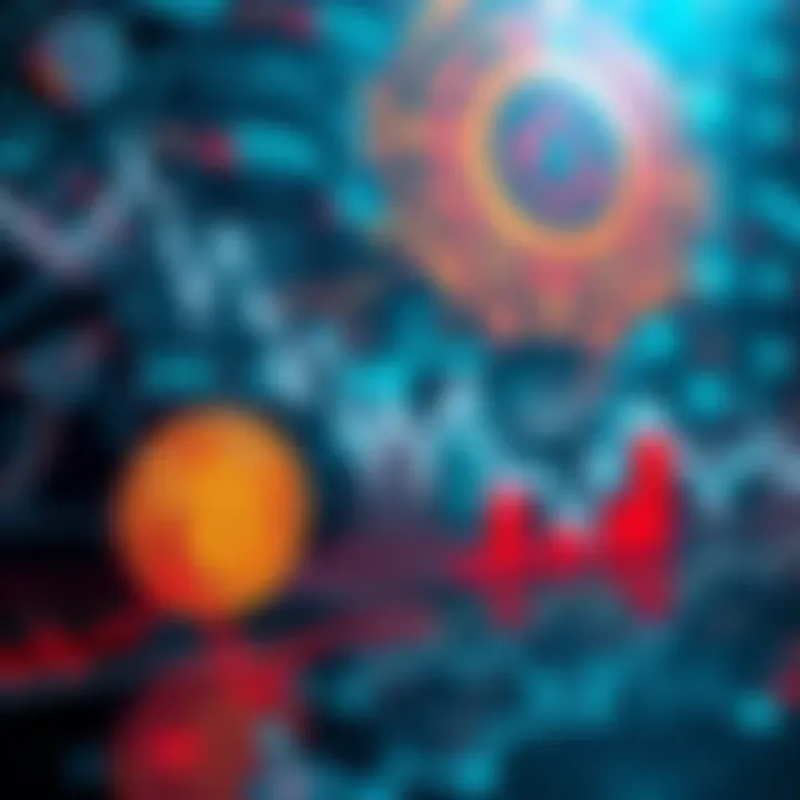 A graph showing Bitcoin's decline with a backdrop of AI technology imagery
