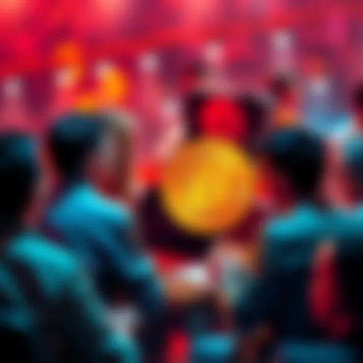 People engaging in a lively Bitcoin discussion at a forum