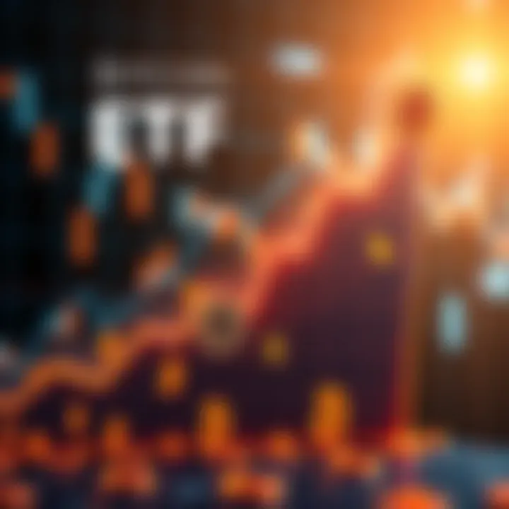 A graphic showing a rising chart with Bitcoin symbols and dollar signs, indicating significant investment inflows into Bitcoin ETFs.