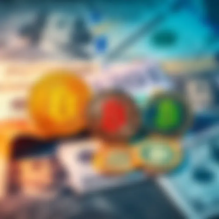 Bitcoin and fiat currency comparison A visual graphic showing Bitcoin symbols next to traditional currency notes, highlighting the differences between decentralized and fiat systems.