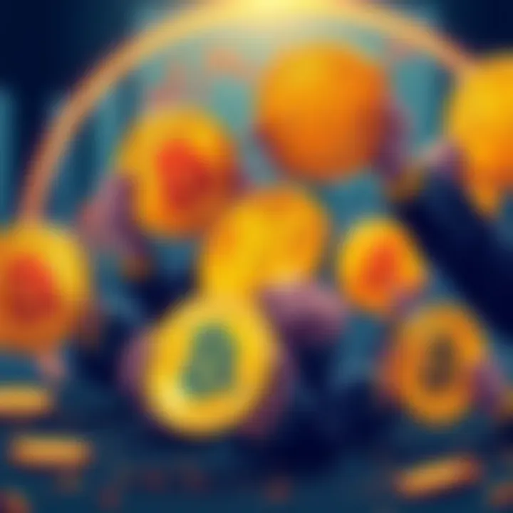 Illustration showing 10 players holding large Bitcoin coins, symbolizing their control over 95% of Bitcoin supply, highlighting market manipulation.