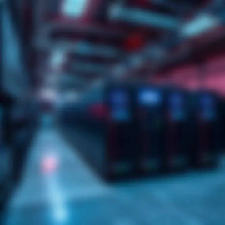 A view of Bitcoin mining rigs set up in a facility in Florida, showcasing various machines and cooling systems.