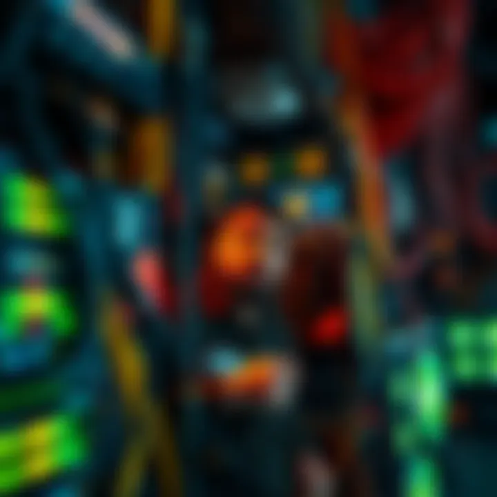 Bitcoin mining operation with struggling miners A Bitcoin mining rig with miners looking worried about declining prices and rising costs