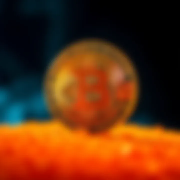 A close-up of a Bitcoin symbol in vibrant orange, set against a dark background, highlighting its appeal to crypto enthusiasts.