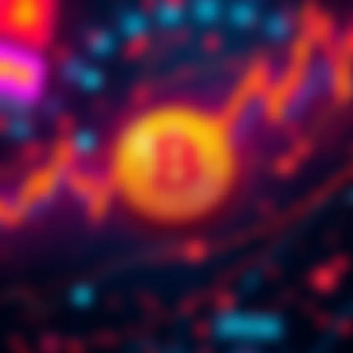 A graphic showing sharp line fluctuations representing Bitcoin's volatile price movements in 2026