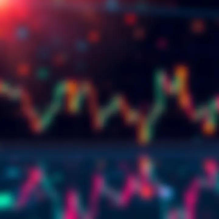 A visual showing Bitcoin price fluctuations with arrows indicating market trends, highlighting drops and rises.