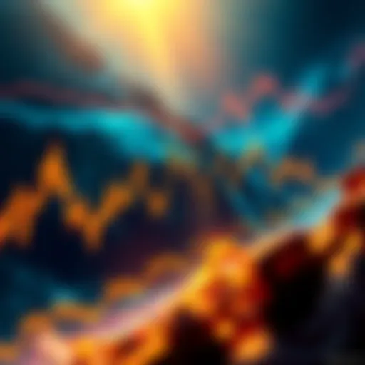 A fluctuating Bitcoin price chart showing sharp peaks and valleys, representing market volatility over 24 hours.