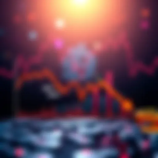 Graph showing Bitcoin's price drop over the past year with downward trend.