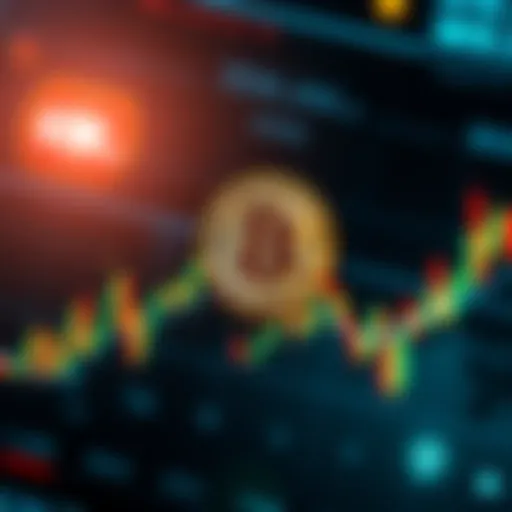 Chart showing Bitcoin price fluctuating between 60K and 65K with market indicators