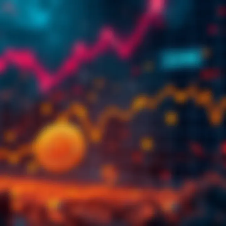 Bitcoin Price Predictions Graphic showing Bitcoin price trends with downward arrows and images representing AI bubble