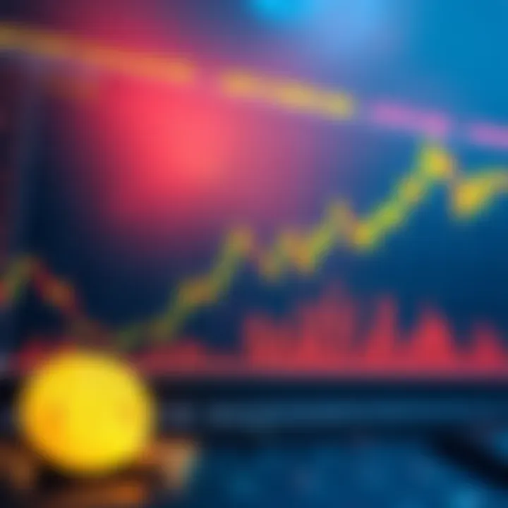 A chart showing Bitcoin prices rising after a dip, with optimistic investors watching.