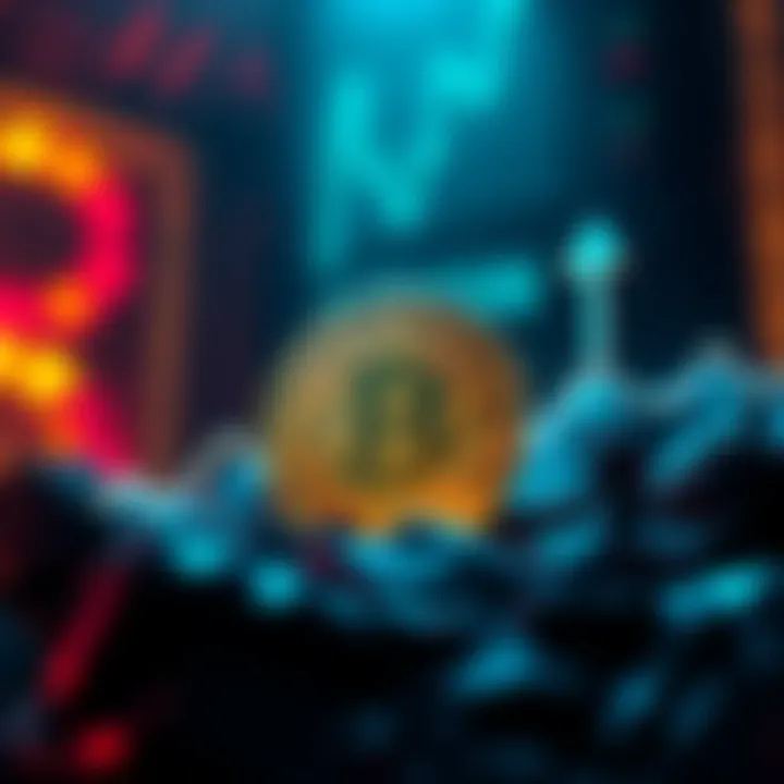 Graphic showing Bitcoin symbol with upward arrows indicating price increase