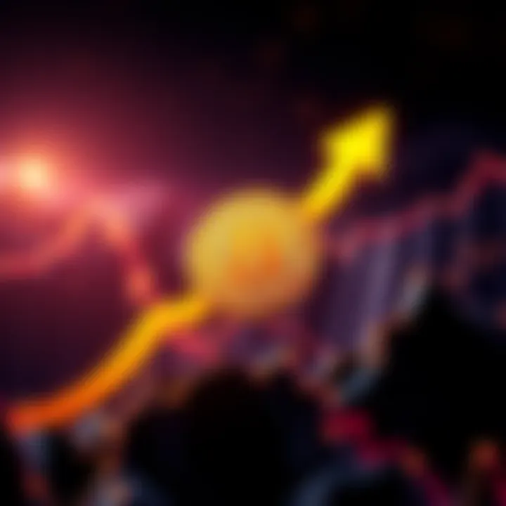 Graphic showing Bitcoin logo with an upward arrow representing the price surge above $90,000