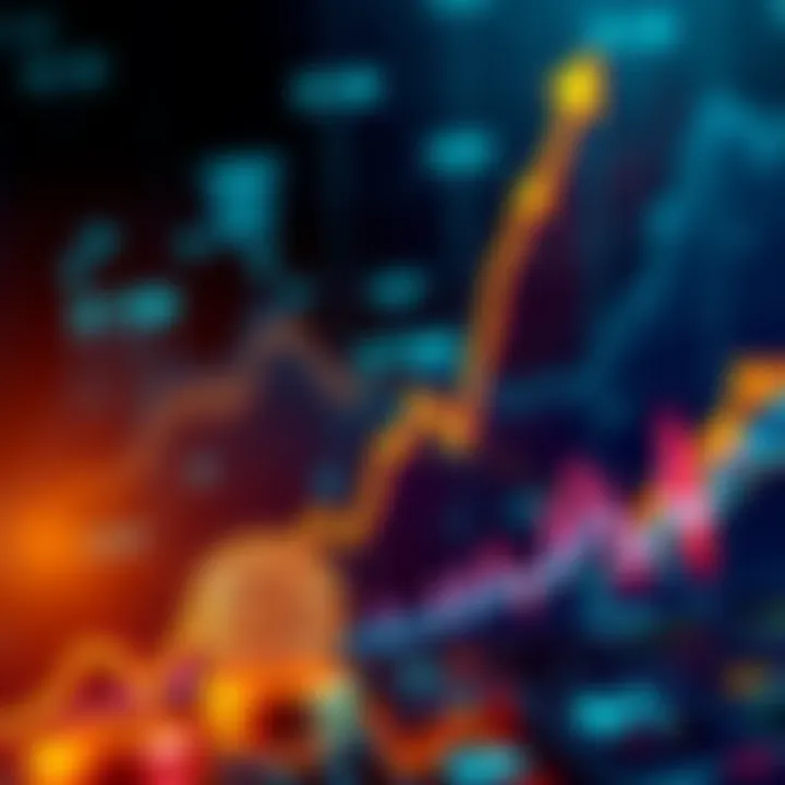 Bitcoin Price Surge A graph showing Bitcoin's rising price with an upward trend and financial symbols in the background.