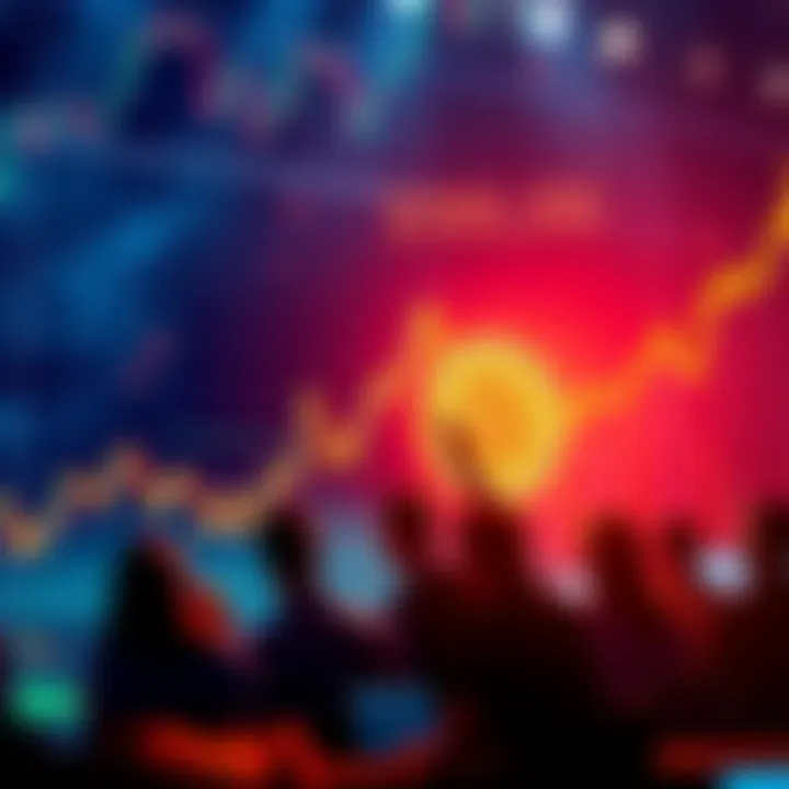 Graph showing Bitcoin price rising towards $100,000 with excited investors discussing market trends