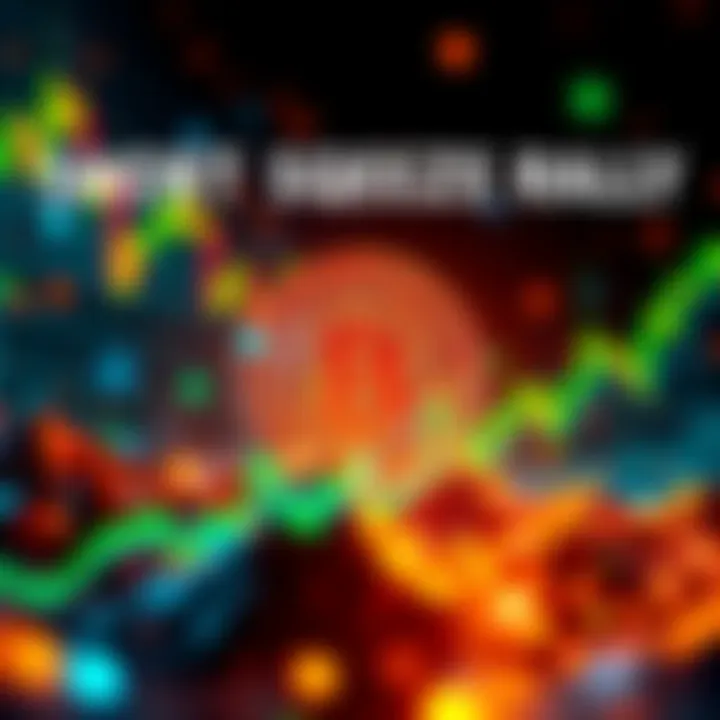 A visual representation of Bitcoin experiencing a short squeeze, with upward price movement and market excitement surrounding it.