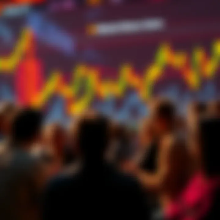 A group of people sharing their experiences and strategies for handling Bitcoin market drops, with charts showing volatility in the background.