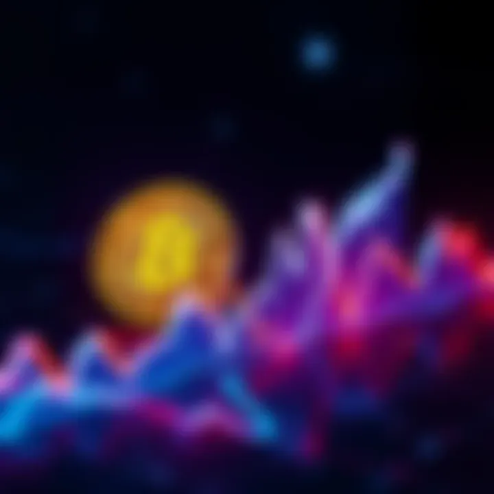 Graph showing Bitcoin price fluctuations with rising and falling trends.