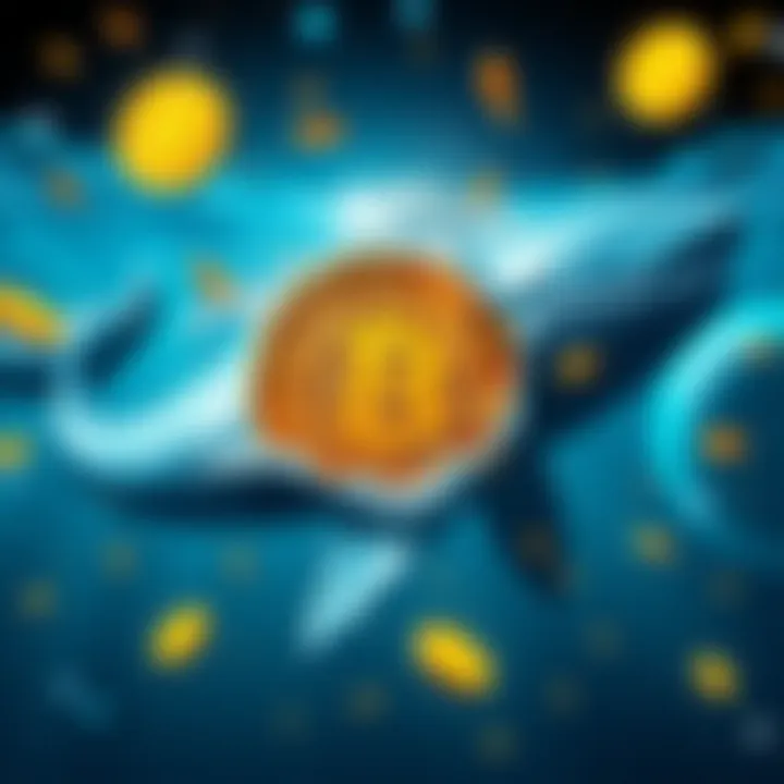 A graphic showing Bitcoin whales selling large amounts of BTC, symbolizing market pressure