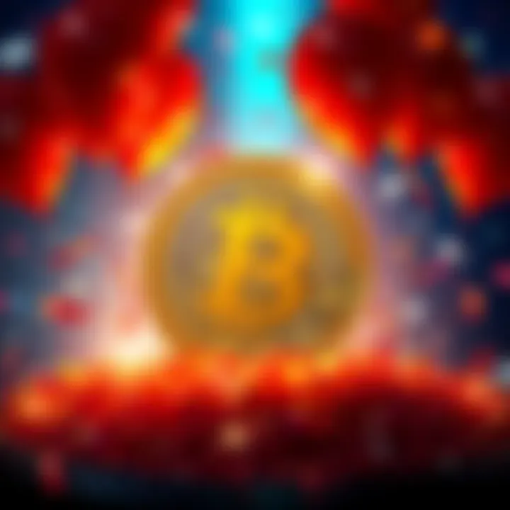 A festive graphic showing Bitcoin's logo with balloons and confetti, highlighting its rise in value to $90,000.