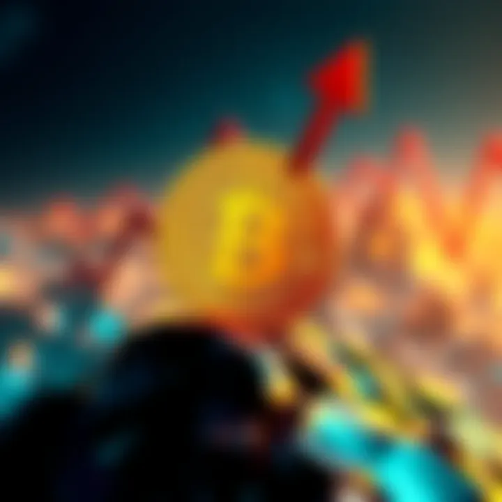 A graphic showing the Bitcoin logo with an upward arrow above a $100,000 price mark