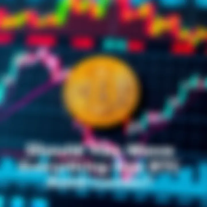 Bitcoin symbol placed above a chart showing falling altcoin prices, representing a shift to Bitcoin amidst losses.