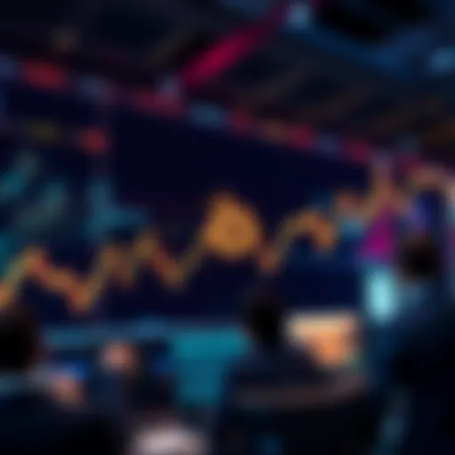 A chart showing Bitcoin's price approaching 90K with upward trend lines and excited traders watching.