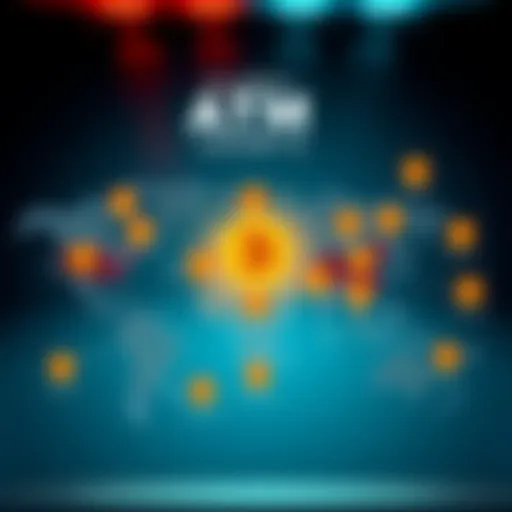 Map showing the rise of Bitcoin ATMs across different countries with statistics on growth and accessibility