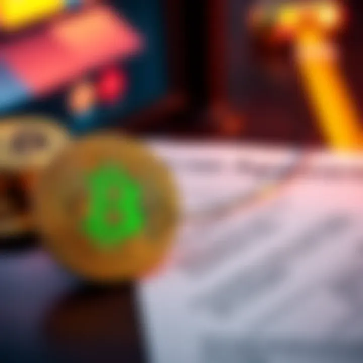 A graphic showing a Bitcoin symbol next to a loan agreement form, representing Bitcoin-backed loans at 11.5% APR