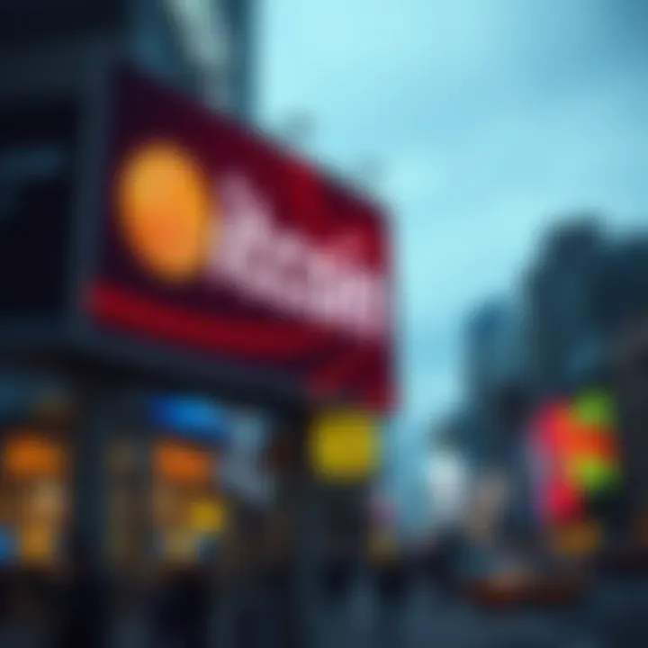 A bright billboard displaying a message to buy Bitcoin, attracting attention from passersby in the city