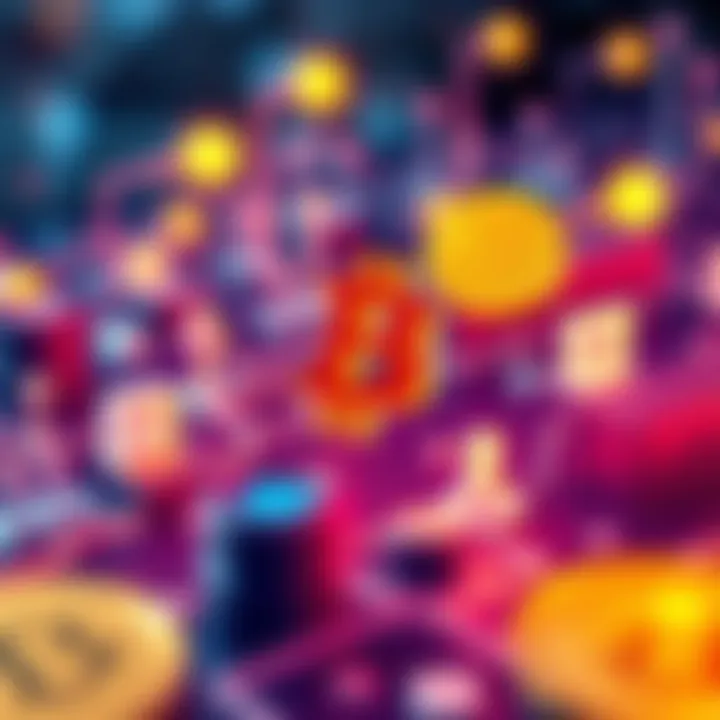 Bitcoin and Blockchain Solutions A visual representation of Bitcoin and blockchain technology solving financial issues, with icons symbolizing finance, accessibility, and supply chains.