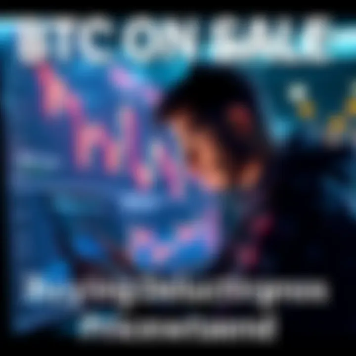 Person analyzing Bitcoin charts while considering a purchase during price drop